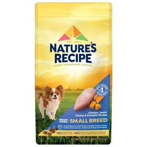 Nature′s Recipe Small Breed Grain Free Chicken, Sweet Potato & Pumpkin Dry Dog Food, 4 lb. Bag